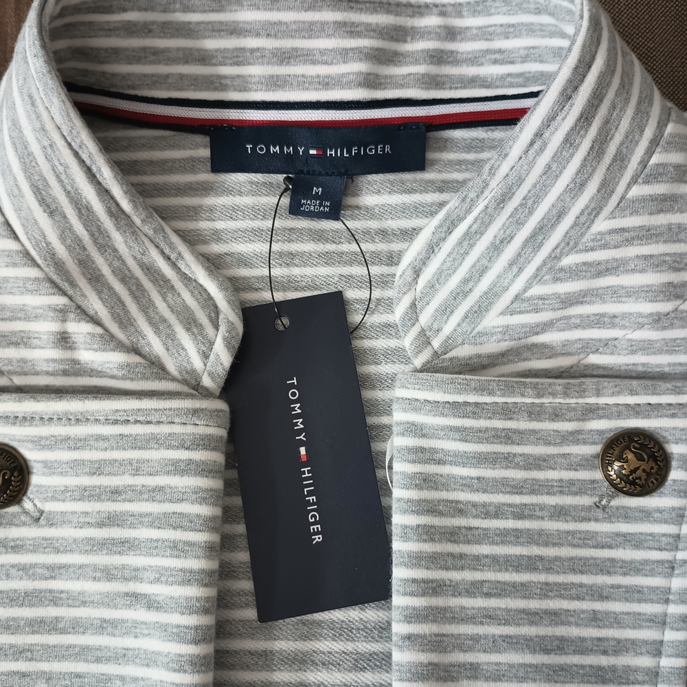 Tommy Hilfiger Military Striped Blazer Jacket M - Picture 2 of 12